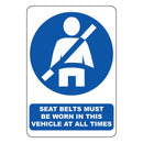 Seatbelt Must Be Worn Sticker – Blue