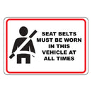 Seatbelt Must Be Worn Sticker – Red