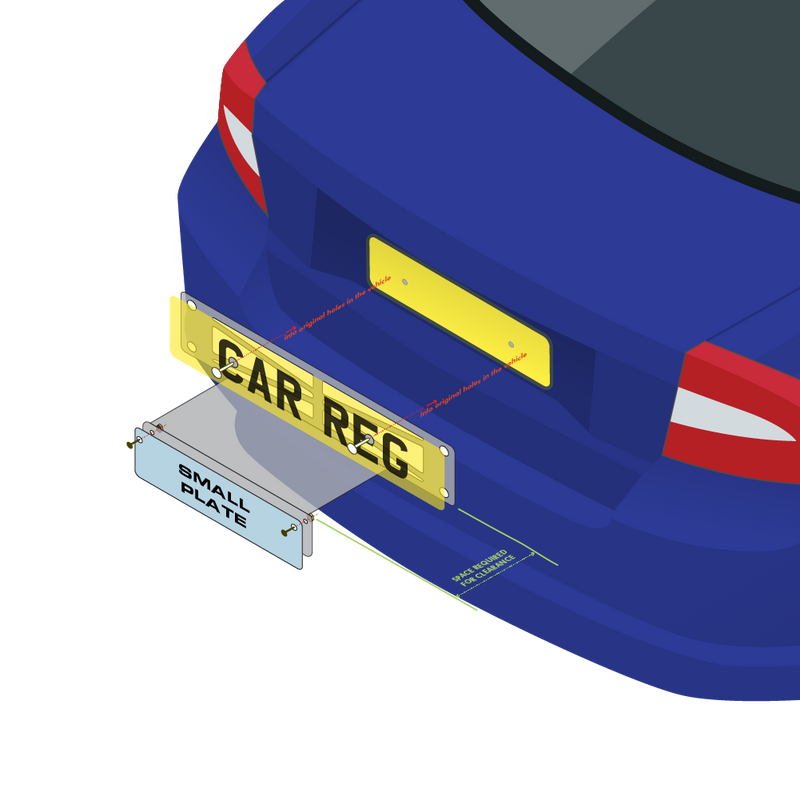 Rear Bracket - For Square or Small Licence Plates - Extra Adjustable - Taxi Products From MOGO