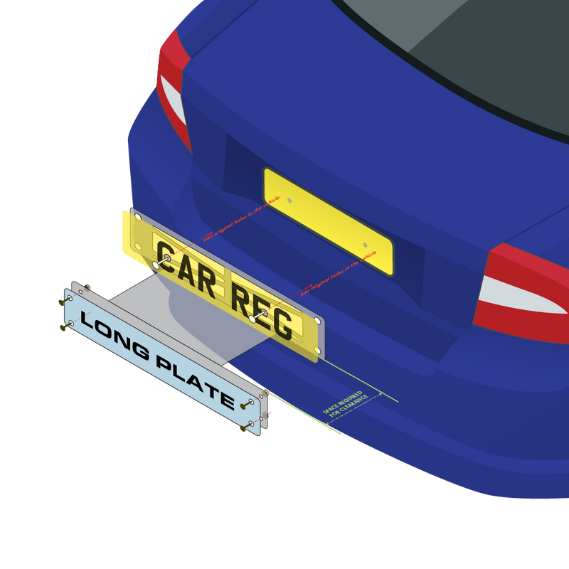 Rear Bracket - For Long Licence Plate - Extra Adjustable - Taxi Products From MOGO Your one Stop Shop For Taxi And Private Hire Drivers